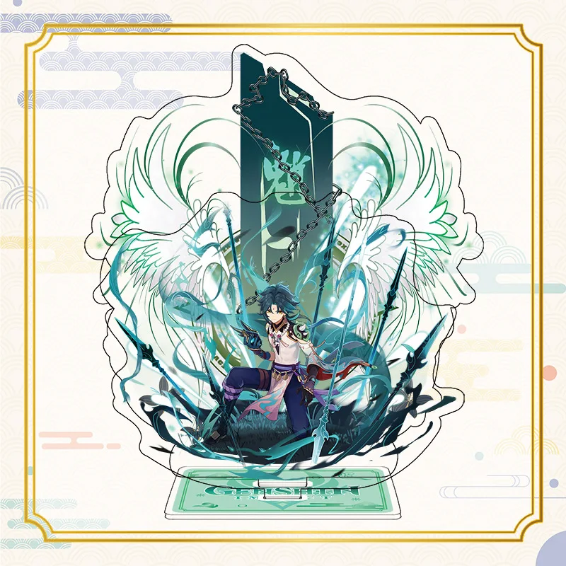 

Game Anime Genshin Impact Xiao Zhongli Cosplay Double Deck Stand 18cm Acrylic Figure Eula Model Plate Desk Decor Prop Fans Gift