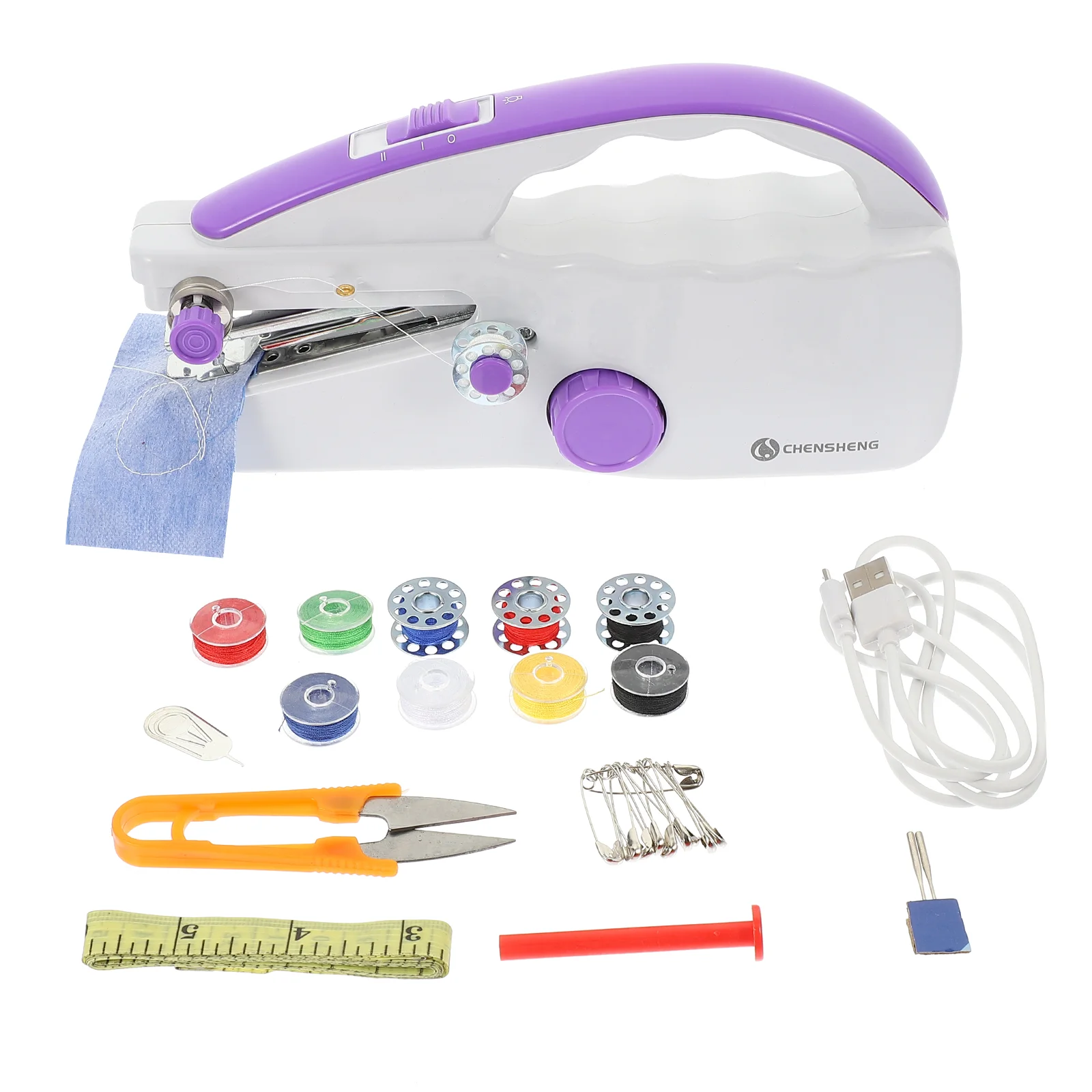 

1 Set Sturdy Portable Handheld Sewing Machine Sewing Machine Kit Mending Machine for Outdoor Home Tailor