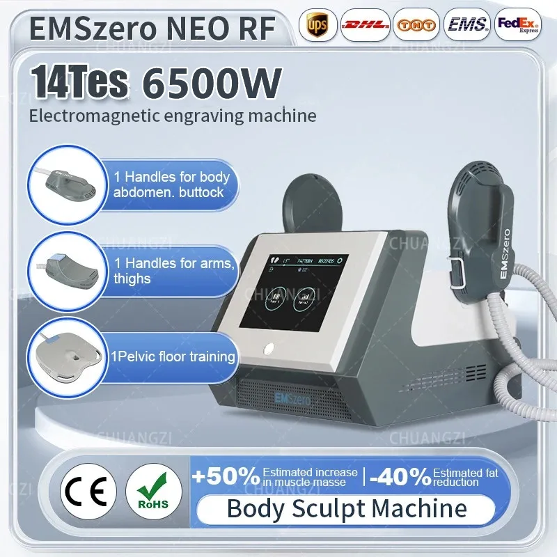 

Hi-emt Neo Power 6500W Hiemt Body Sculpting Machine 4 Handle RF Pelvic Pad Ems Muscle Stimulator Weight Loss EMSzero