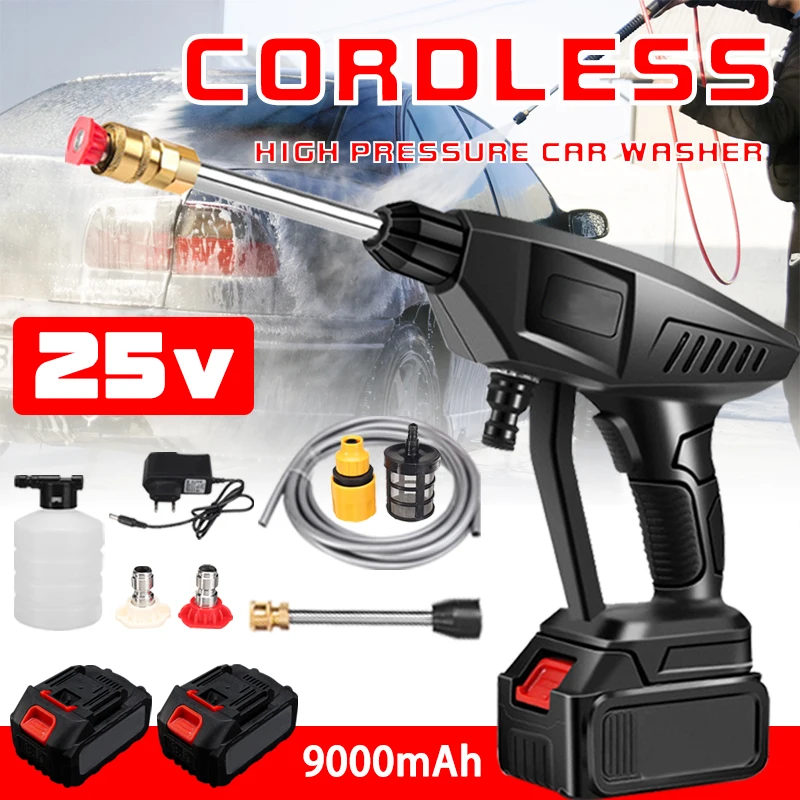 

3000W Wireless High Pressure Car Wash Washer Gun 9000mAh Foam Generator Water Gun Spray Cleaner Car Washing Machine100Bar