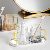400ml water cups milk tea juice coffee glass mug ins couple brushing mouthwash cup home drinking beverage tumbler amber