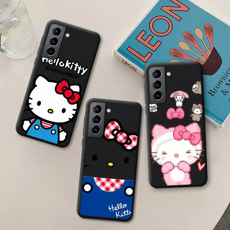 

Cute Hello Kitty Phone Case for Samsung Galaxy S21 Ultra S20 FE M11 S8 S9 Plus S10 5G lite 2020 Silicone Soft Cover