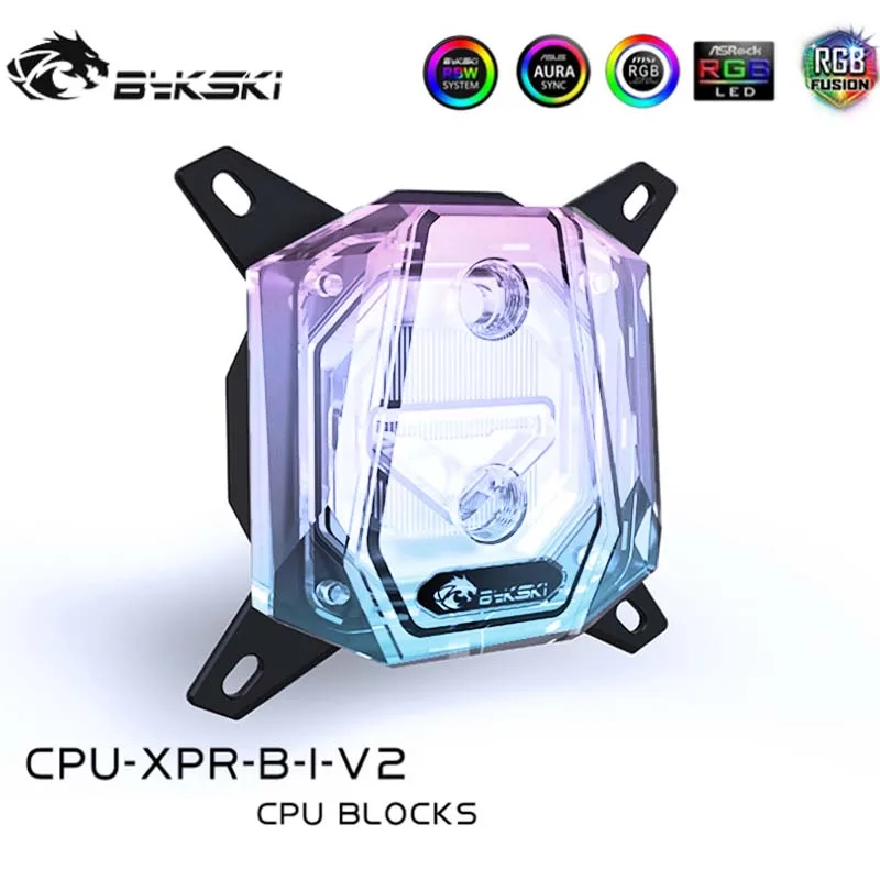 Bykski CPU-XPR-B-I-V2,CPU Water Block 1700 для Intel LGA 1200/115X/20XX, радиатор с охлаждением ЦП, RGB SYNC