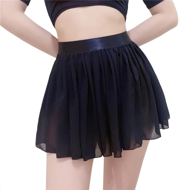 

Women High Waist Mesh Skirts Sexy See Through Sheer Pleated Skirt Black White Transparent Chiffon Skirt