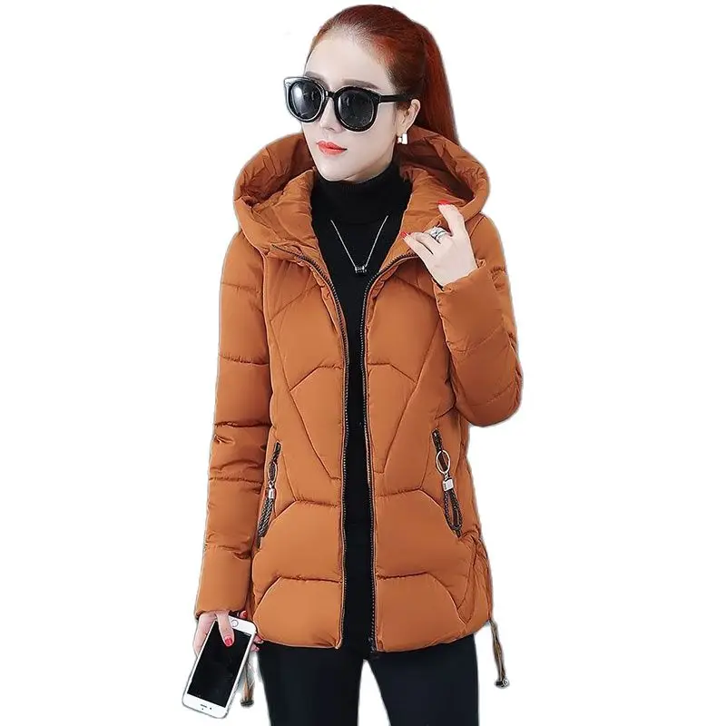 

Winter New Fashion Down Cotton-padded Clothes Ladies Chort Coat Hooded Slim Korean Loose Casual Bread Coat Cotton-Padded Jacket