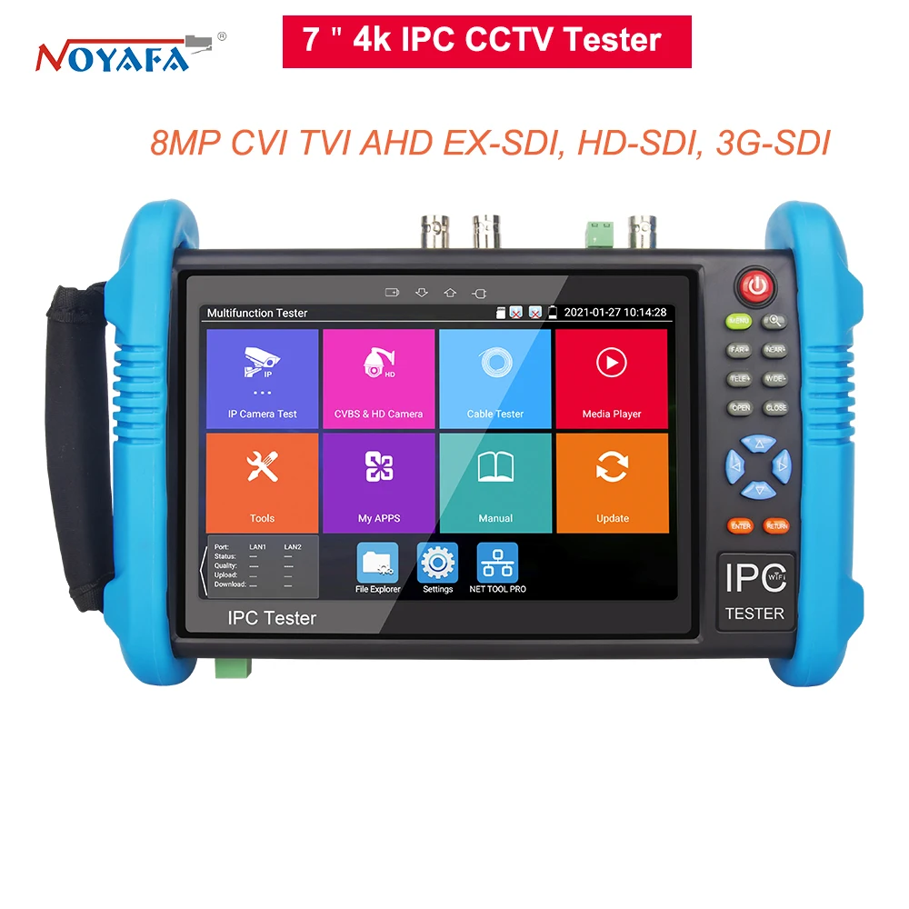Noyafa Nf-716 ADHS IPC CCtv Tester 7 Inch 4K Multifuction 8MP AHD CVI TV SDI Hdmi 1080P Input  IP Camera Monitor Cftv IP Tester