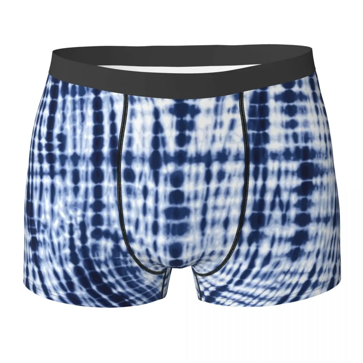 

Blue Tie Dye Pattern Underwear Artistic Vintage Print Classic Panties Design Boxer Brief 3D Pouch Men Plus Size Trunk