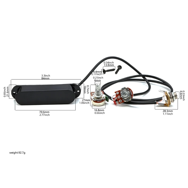 Предварительно проводной гитарный звукосниматель с регулятором громкости
