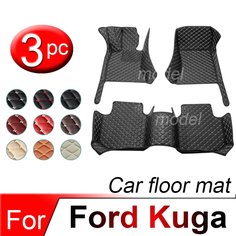 

Leather Car Floor mats For Ford Kuga Escape Facelift 2019 2018 2017 2016 2015 2014 Carpets Rugs Pads Interior Parts Accessories
