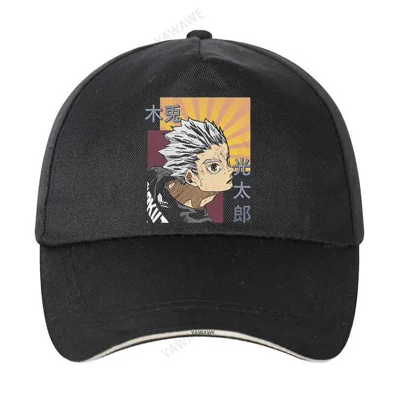 

Vintage Anime Manga Haikyuu brand hat Men Cotton Baseball Cap Bokuto Kotarou Fukurodani Dad hat Japan Manga Solid Sunhat