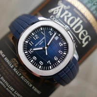 40mm sapphire glass deep blue dial stainless steel luminous 8215 automatic mechanical mens 100m waterproof arab square watch aaa