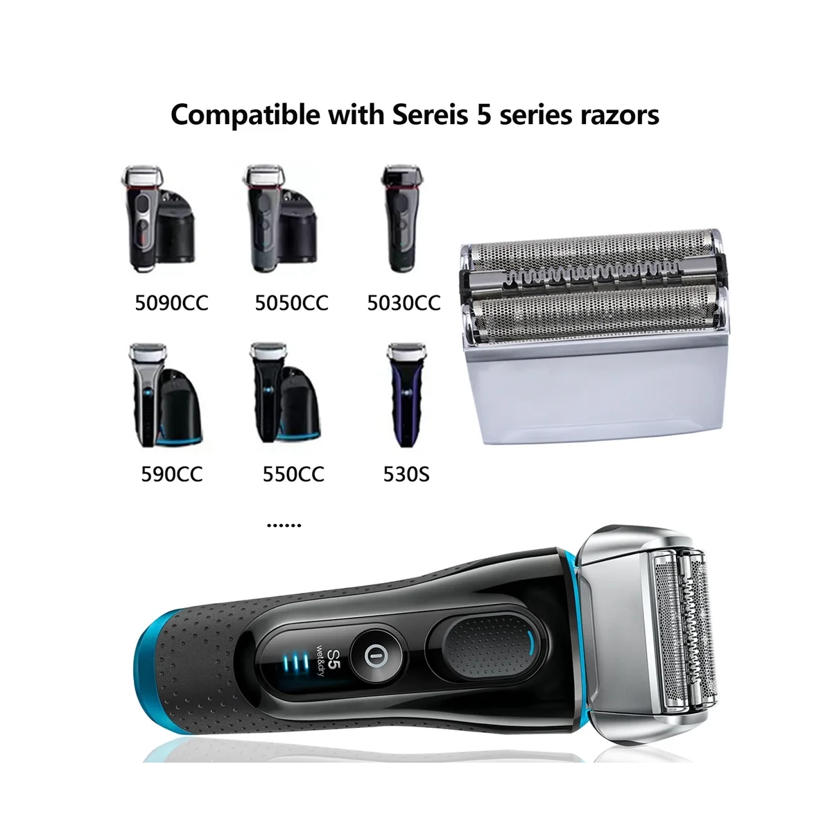 Запасная головка серии 5 для Braun 52S электробритва 5190Cc 5090Cc 5197Cc 5195Cc 5147S 5145S 5070 5050 5040