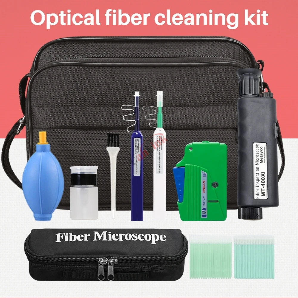 

Набор для чистки оптических волокон FTTH, комплект из 12 предметов для проверки микроскопа и очистки разъемов SC/FC/ST/LC