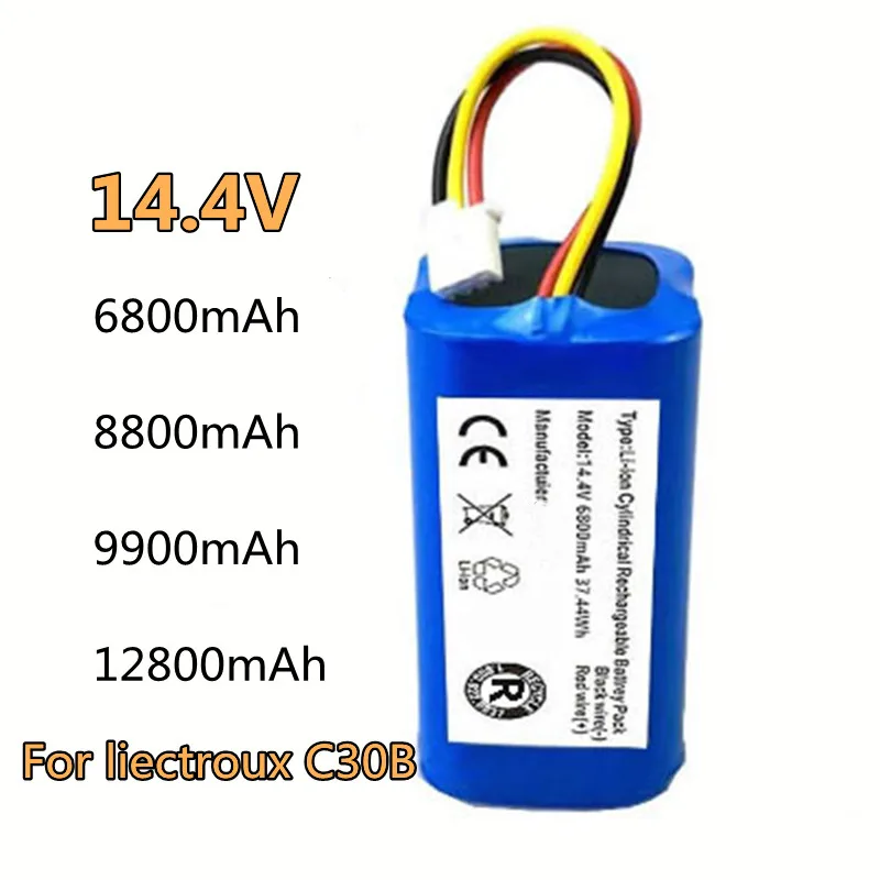 

100%.Original.(For C30B).Battery.for.Lirctroux.C30B.Robot.Vacuum.Cleaner.14.4V. 6800mAh,/8800mAh/9900mAh/ lithium cell,.