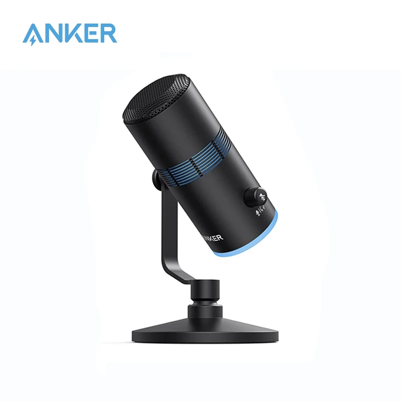 Anker PowerCast M300 USB Microphone mic For PC Vocals Quality in Streaming Twitch Gaming YouTube tiktok Output Gain Control&Mute