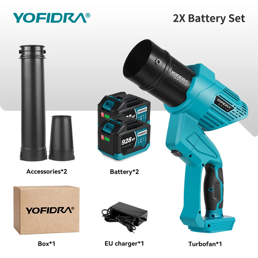 YOFIDRA Воздуходувка 2 в 1 3000 Вт для Makita 18 В