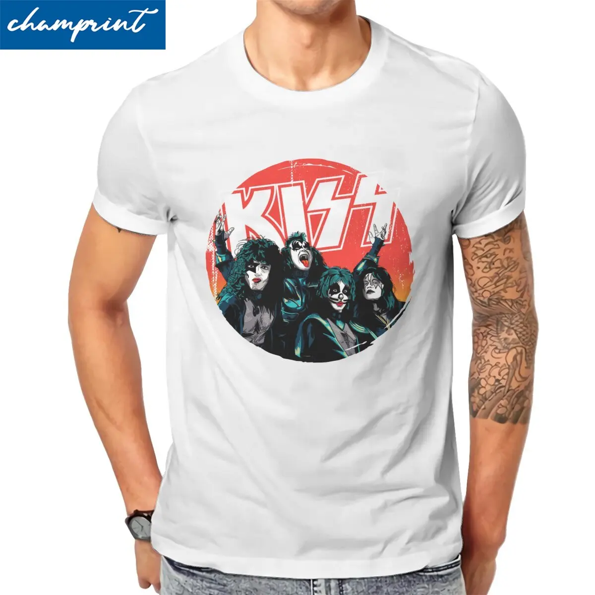 

Футболка мужская хлопковая с коротким рукавом и круглым вырезом