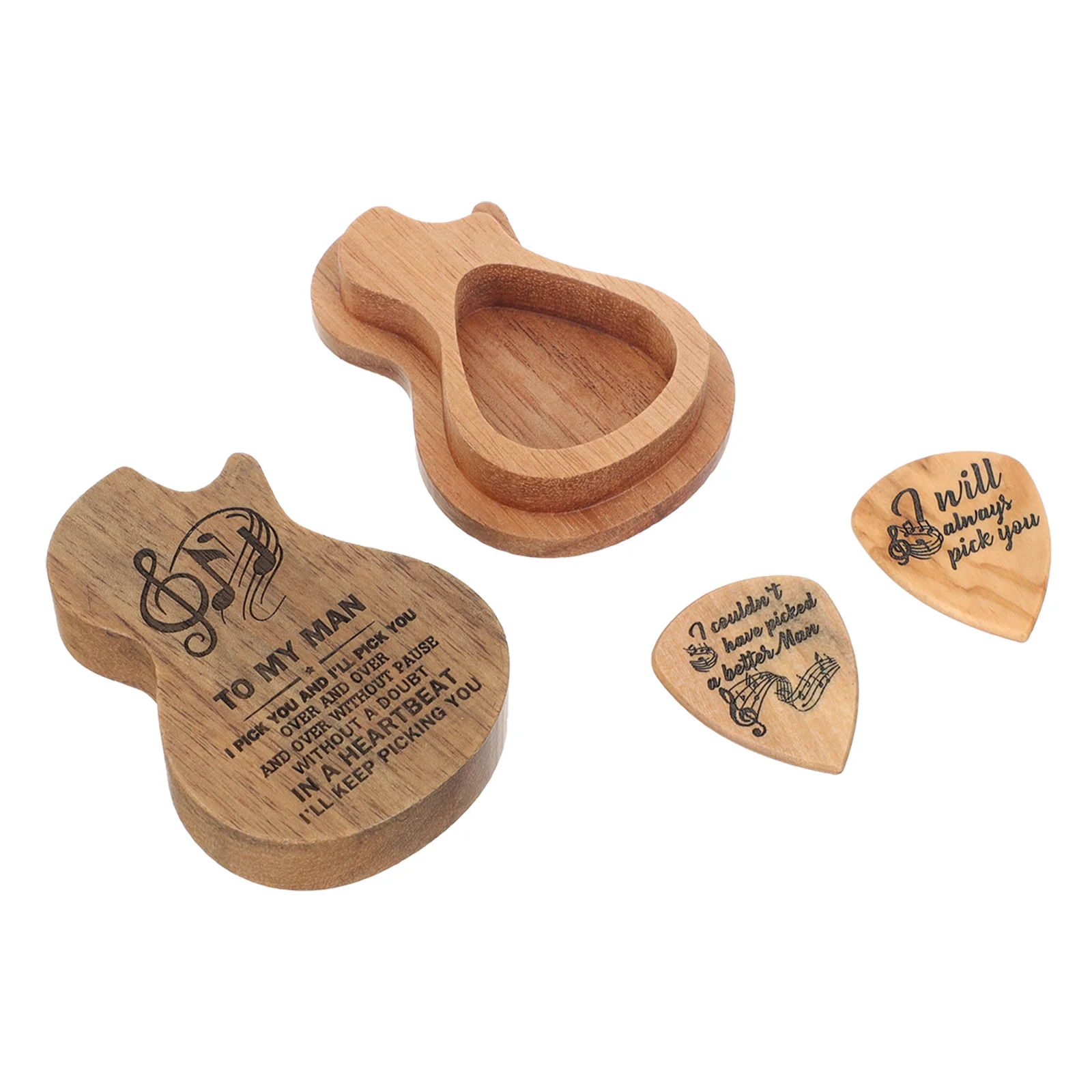 

1 Set Wood Craft Guitar Pick Box Guitar Plectrum Storage Holder Wood Plectrums Guitar Pick Cases and Picks Guitarists