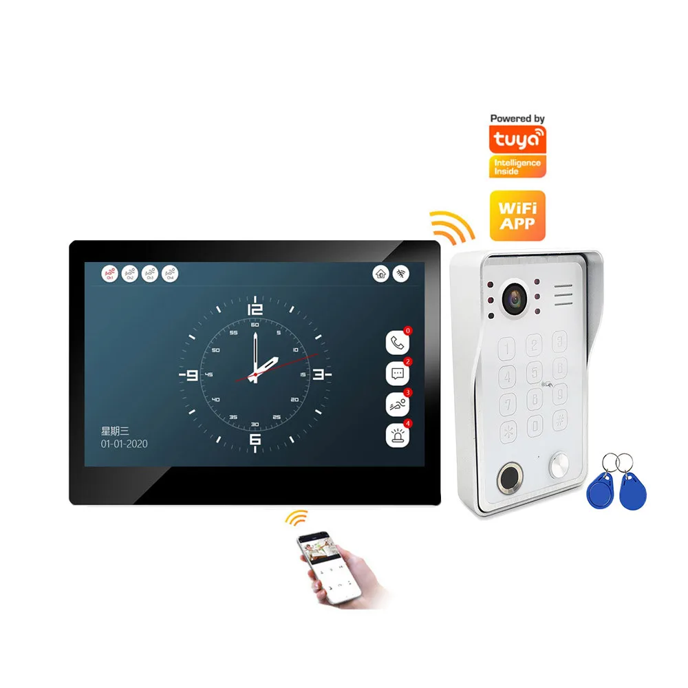 

Waterproof Wireless Wifi Video Doorbell RFID IC Recognize Fingerprint Multi Way Entry System Unique Password Access Intercom