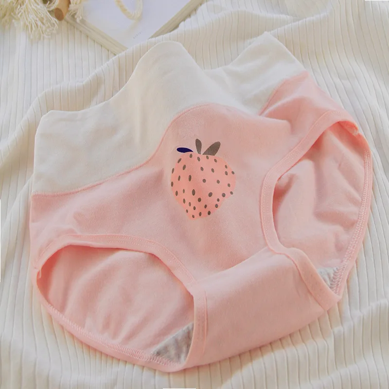 

Strawberry Cotton Women's Panties High Waist Briefs M-XL Breathable Women Underwear Elastic Soft Ladies Underwear трусы женские