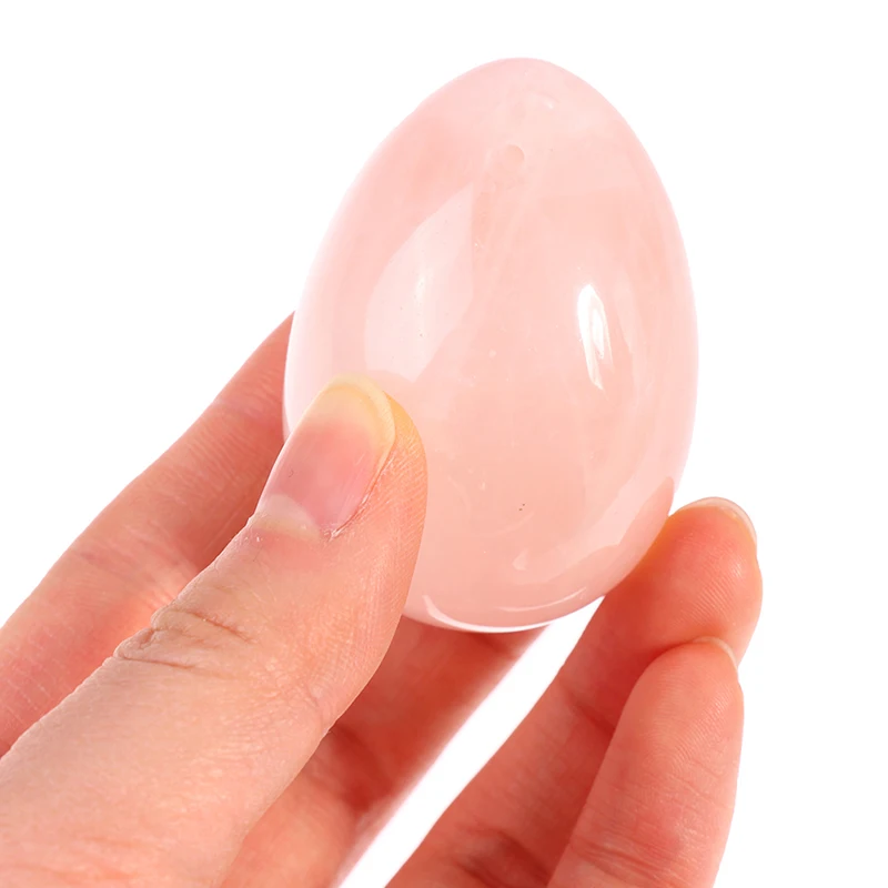 

Natural Pink Quartz Massage Stone Egg Rose Quartz Crystal Egg Ball Magic Sphere Healing Kegel Exercis Stone 4 size Quartz Eggs