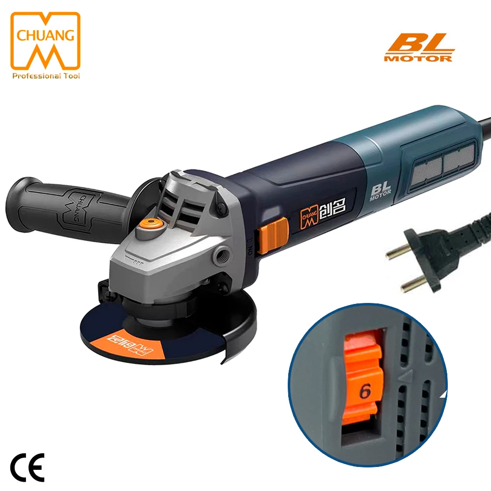 

88125 Series 125mm 5" 1300W Heavy Duty 220V AC Brushless Angle Grinder for Tile Stone Cutting