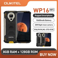 Oukitel WP16 Rugged Smartphone 8GB 128GB Android NFC Mobile Phone Helio P60 10600mAh Octa Core 20MP Camera CellPhone