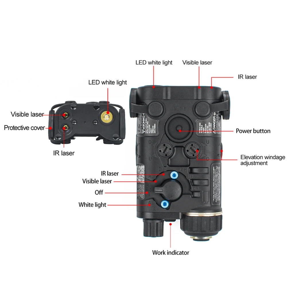 WADSN металлическая Версия Mini L3 NGAL Next Generation лазерный прицел в зеленую точку IR