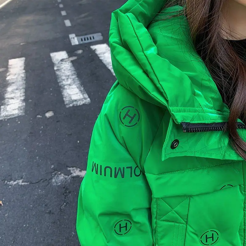 New Winter Women's Cold Super Hot Coats Parkas Down Cotton Jacket Hoodie Bright Top Korean Fashion Snowcoat Loose
