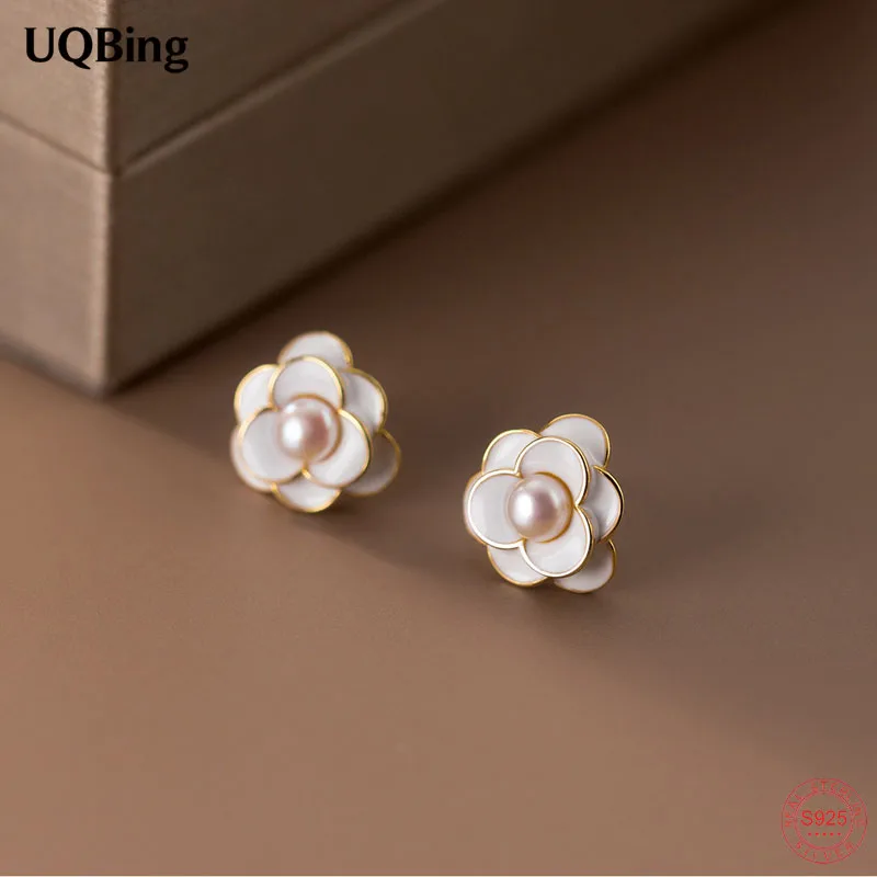 

Серьги-гвоздики из серебра 925 пробы с жемчугом и эмалью