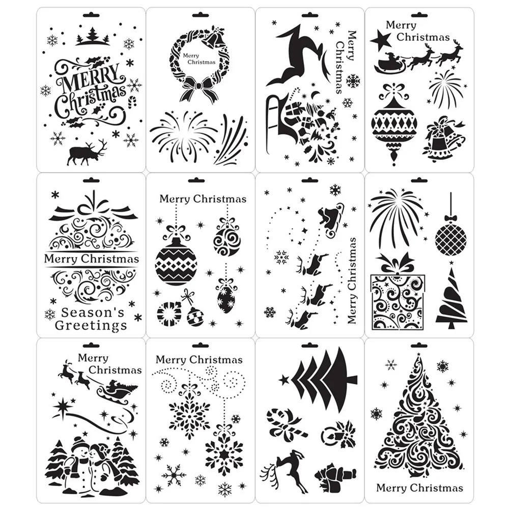

Christmas Stencils Painting Template Kids Scrapbookingdrawing Reusable Crafts Tool Molds Supplies Stencilcolor Wood Craftbulbs