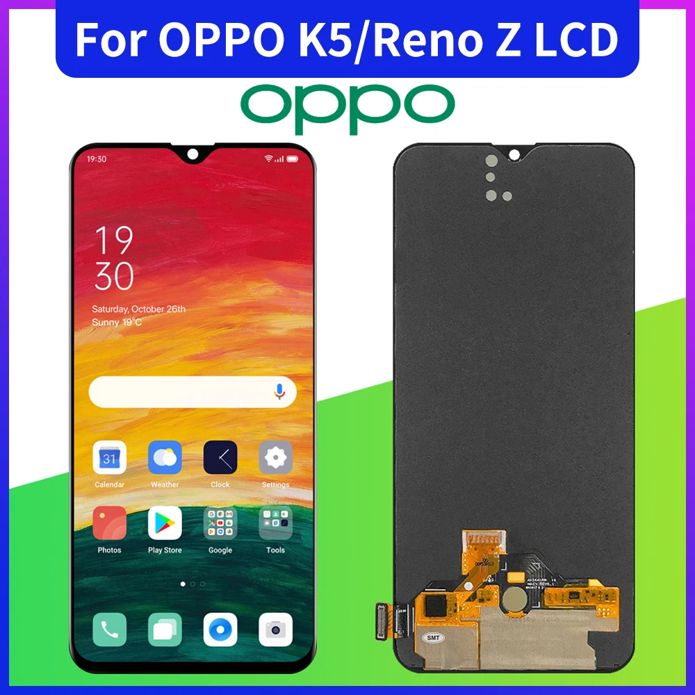 

For Oppo Reno Z 6.4 inch super AMOLED LCD CPH1979 PCDM10 PCDT10 DIisplay touch screen digital converter assembly for Oppo K5 LCD