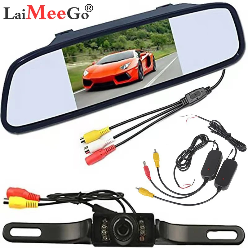

Car Styling 4.3 Inch Car Rear View Mirror Car Monitor Display with Wifi Rearview Reverse Backup Camera Car TV Display