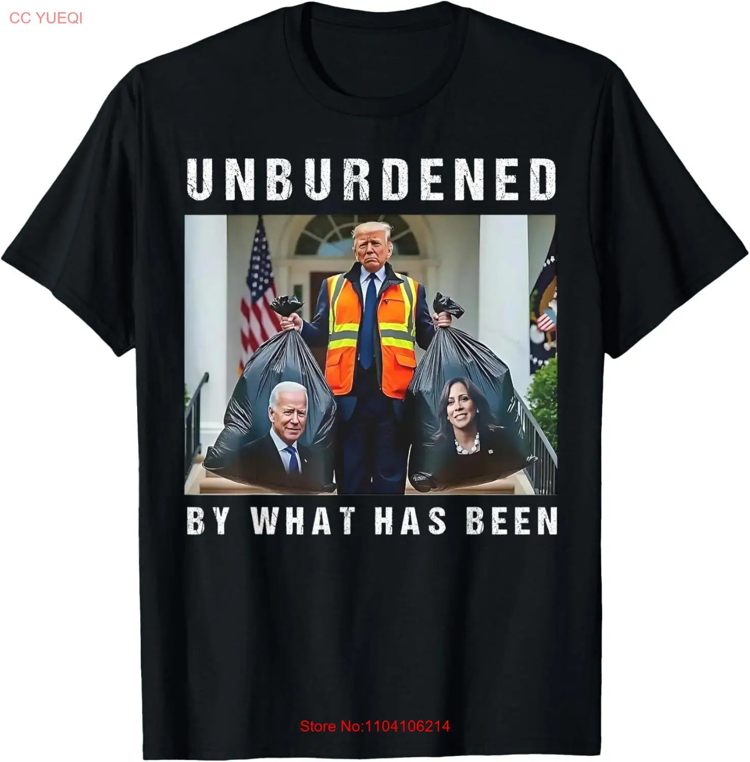 Неburdened By What Has Been Забавная футболка с капюшоном Trump Biden Kamala