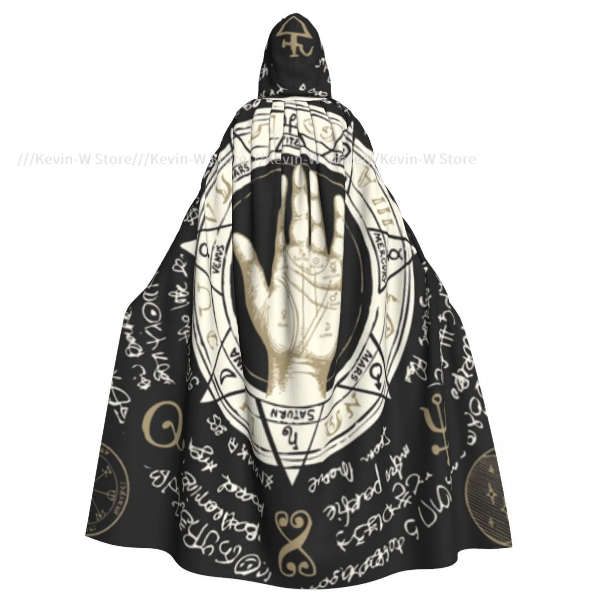 

Унисекс, ведьма, реверсивная накидка с капюшоном для взрослых, вампиров, плащ, древние иероглифы