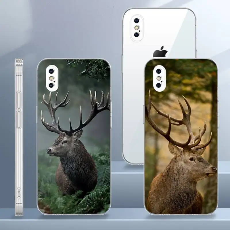 

Deer animal Phone Case Transparent soft For iphone 11 13 12 14 x xs xr pro max mini plus
