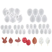 easter silicone mold eggs bunny shape lollipop mold chocolate candy cake moulds for diy cake cupcake decorating baking tool