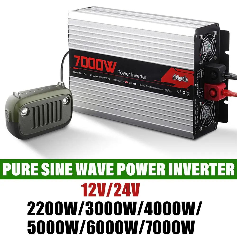 

Pure Sine Wave Inverter DC 12v/24v To AC 110V/220V 2200W 3000W 4000W 5000W 6000W 7000W Voltage Transformer Power Converter