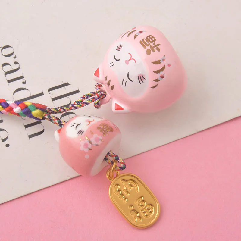 Японский кулон в виде кошки на удачу с водяным звуком керамический двойной милая