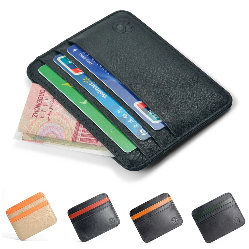 

Man Women Wallet Card Holder Purse Credit Card Organizer Card Case Retro First Layer Cowhide Leather Thin Short Simplicity Case