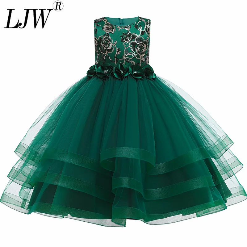 

Платье принцессы знаменитости с вышивкой и принтом, пышное платье для девочек на день рождения, официальное рождественское платье для шоу, ...