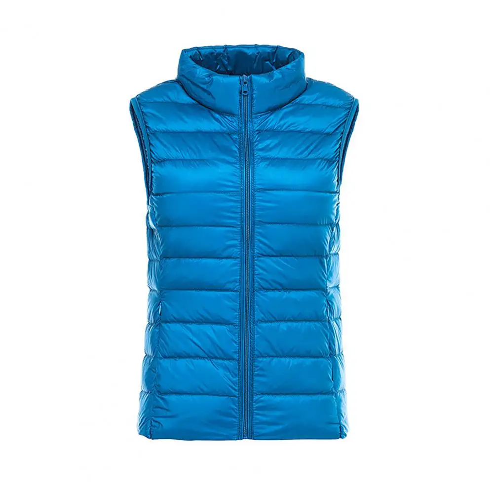 Popular Ladies Down Waistcoat Zipper Lightweight Coldproof Slim Fit Waistcoat  Thin Women Down Vest for Daily Wear