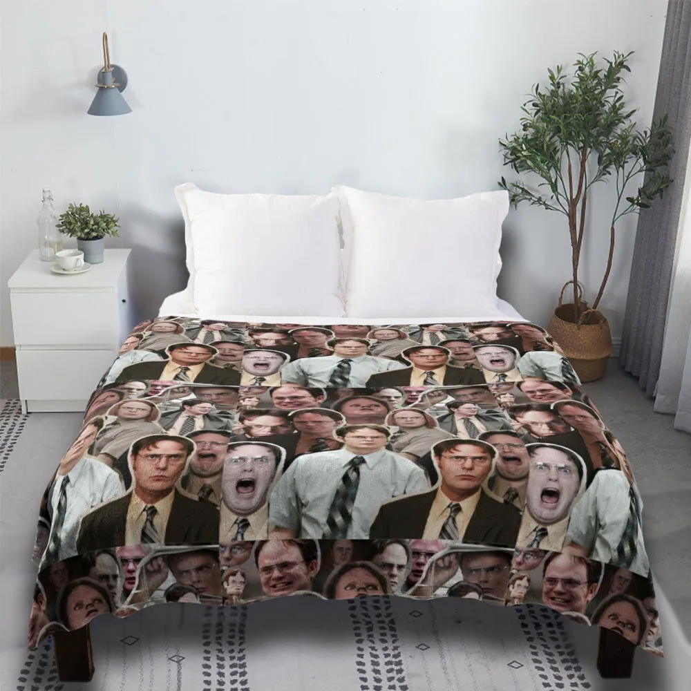 

Крупное вязаное шерстяное одеяло для офиса Dwight Schrute в винтажном стиле