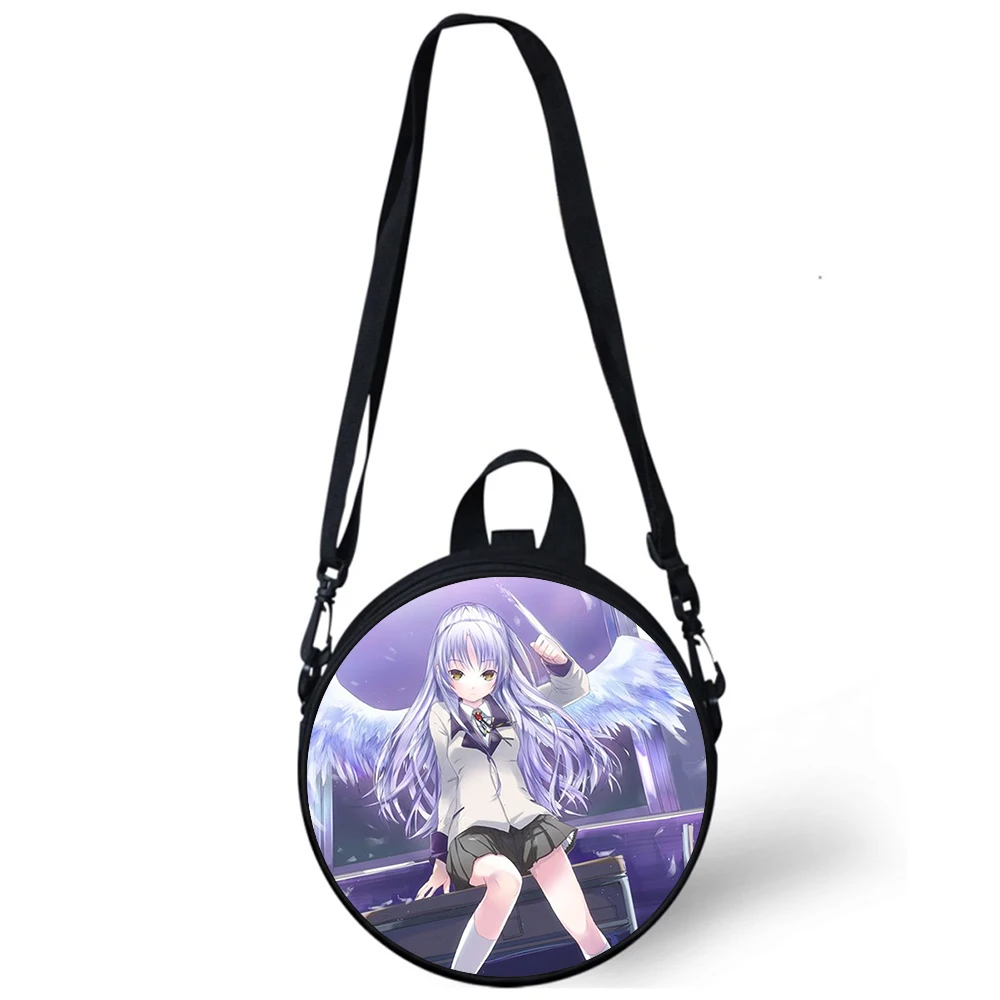 Angel Beats Tachibana Kanade Child kindergarten Bag 3D Print Crossbody Shoulder Bags School Women Mini Round Bagpacks Rugtas Bag