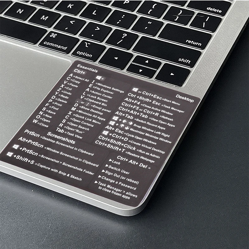 

Windows PC Reference Keyboard Shortcut Sticker Adhesive for PC Laptop Desktop for Any 15" and Larger PC Laptop or Desktop