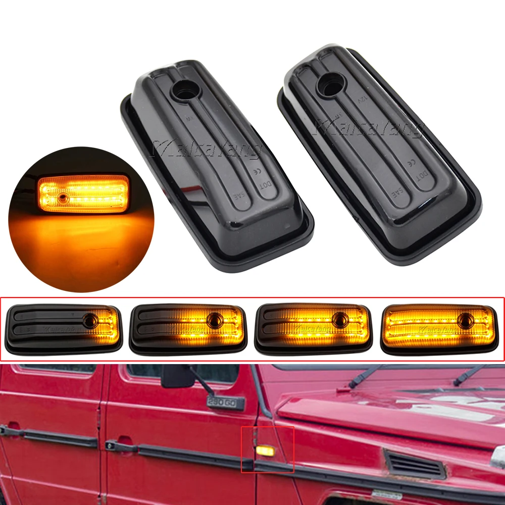 

New Dynamic Flowing LED Turn Signal Side Marker Light Lamp For Mercedes-Benz G-Class W463 W461 G500 G550 G55 G63 G65 1986-2002