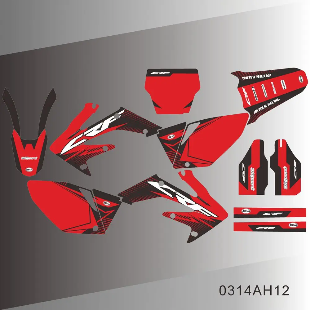 

Для HONDA CRF 250R CRF 250 CRF250R CRF250 2004 2005 полная графика наклейки наклейки мотоцикл фон индивидуальный номер имя