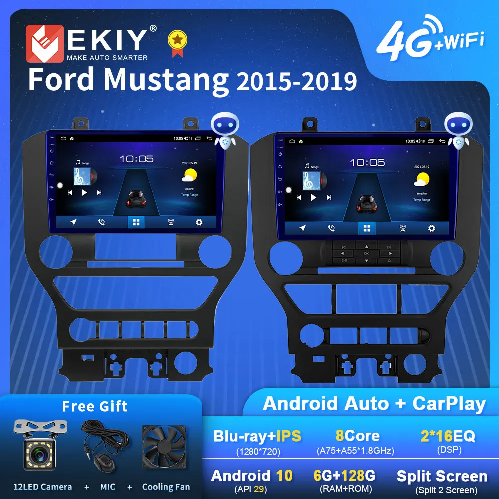 

EKIY S7T IPS Android 10 Car Radio For Ford Mustang 2015-2019 Navigation GPS System Multimedia Video Player Auto Stereo DVD HU FM