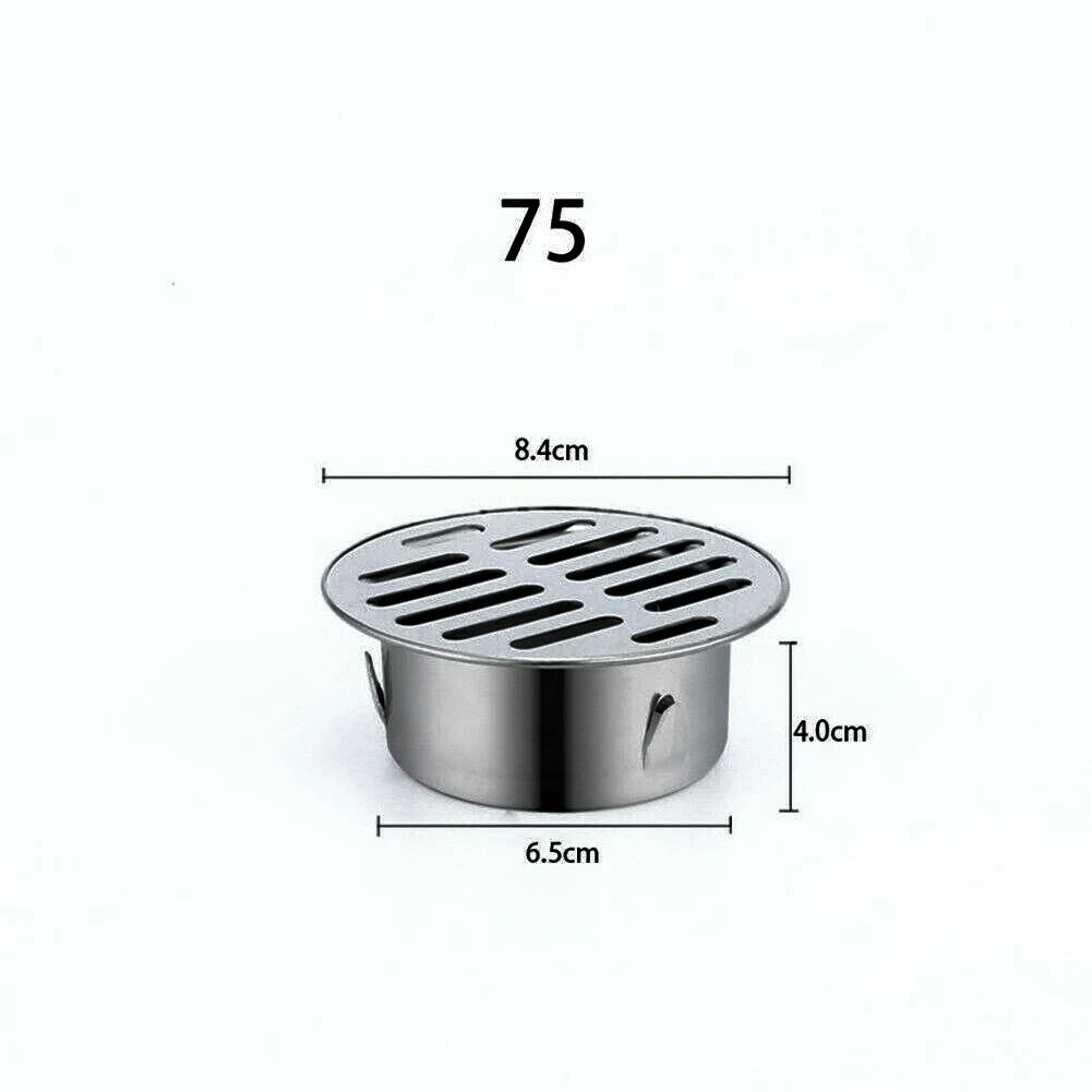 

Outdoor Balcony Floor Drain 304 Stainless Steel Thick Drainage Roof Round Flat Floor Drain Cover Rain Pipe Cap For Garden Floor