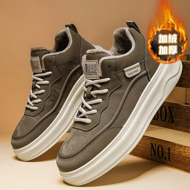 Мужские зимние уличные ботинки взрывной стиль рабочие высокие нескользящие